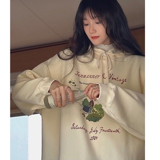 Áo khoác hoodie nỉ nũ vintage form rộng ulzzang