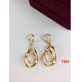 bông tai mạ vàng dáng dài.bông tai tròn đôi BTS1227
