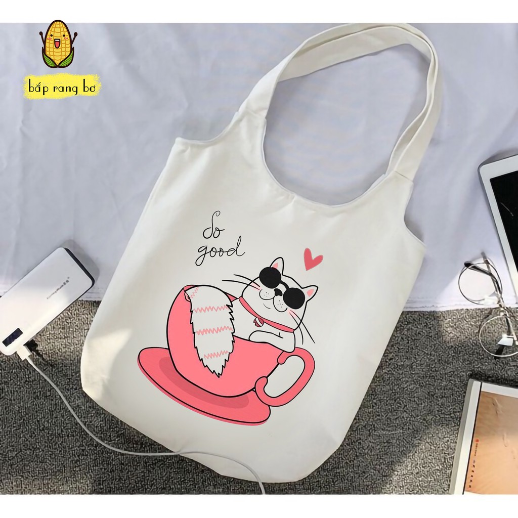 TÚI TOTE NHỮNG CHÚ MÈO [CÓ KHÓA] - VẢI DỆT CANVAS