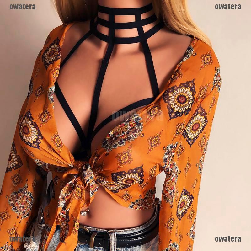 FREESHIP ĐƠN 99K_ Sexy Elastic Bandage Goth Cage Bra Top Body Harness Cross Crop Strap Lingerie | BigBuy360 - bigbuy360.vn