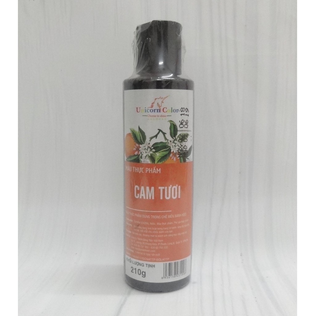 Màu nước cam tươi unicorn 210gr.