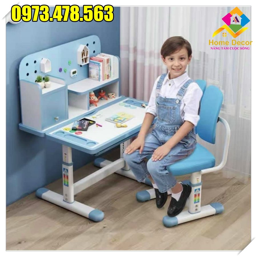 (KHO SỈ) Bộ Bàn Ghế Học Sinh Chống Gù Cận Cao Cấp,Có Gía Sách,TẶNG KÈM ĐỒNG HỒ BẤM GIỜ- BẢNG SỐ CHỮ CÁI,mã B043
