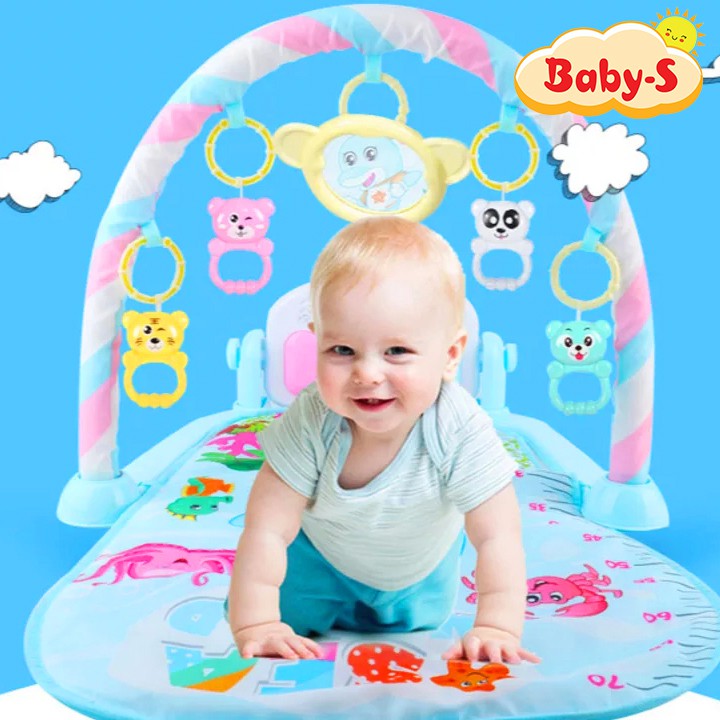 Thảm nhạc nằm chơi cho bé sơ sinh đa năng có đàn piano vui nhộn và móc treo hình thú ngộ nghĩnh Baby-S – SDC038