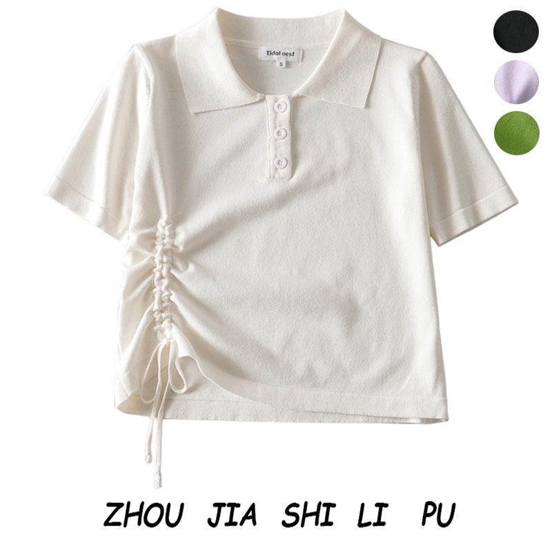 ❤️❤️Áo thun Polo tay ngắn lưng cao thiết kế dây rút thời trang mùa hè cho nữ | WebRaoVat - webraovat.net.vn