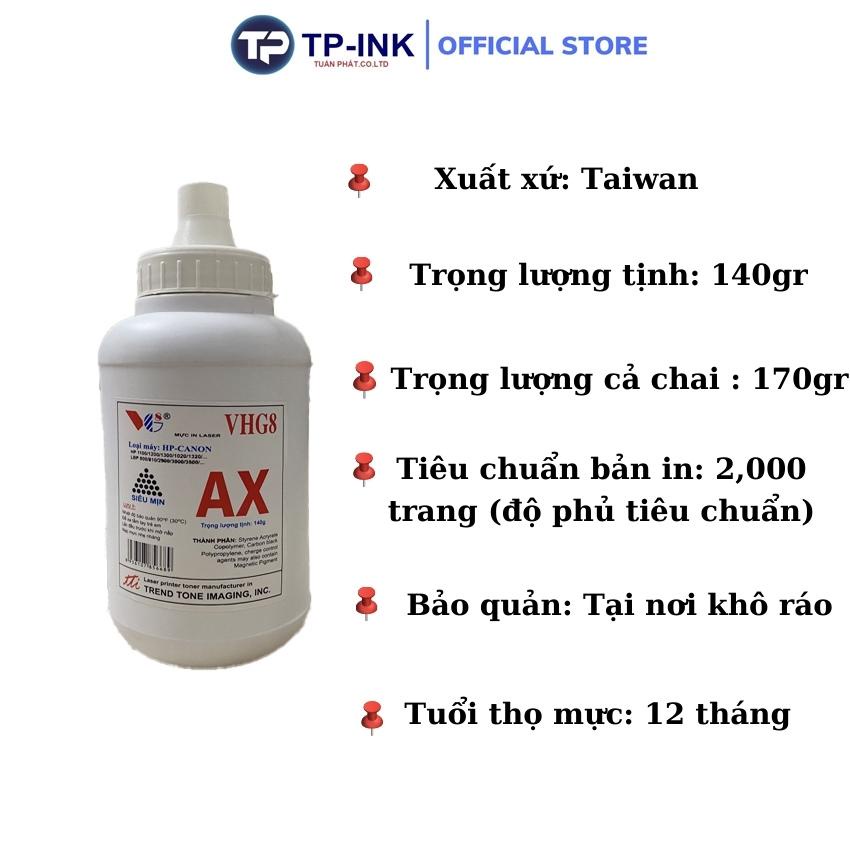 Mực đổ máy thương hiệu AX dùng cho máy in HP, CANON trọng lượng 140gram