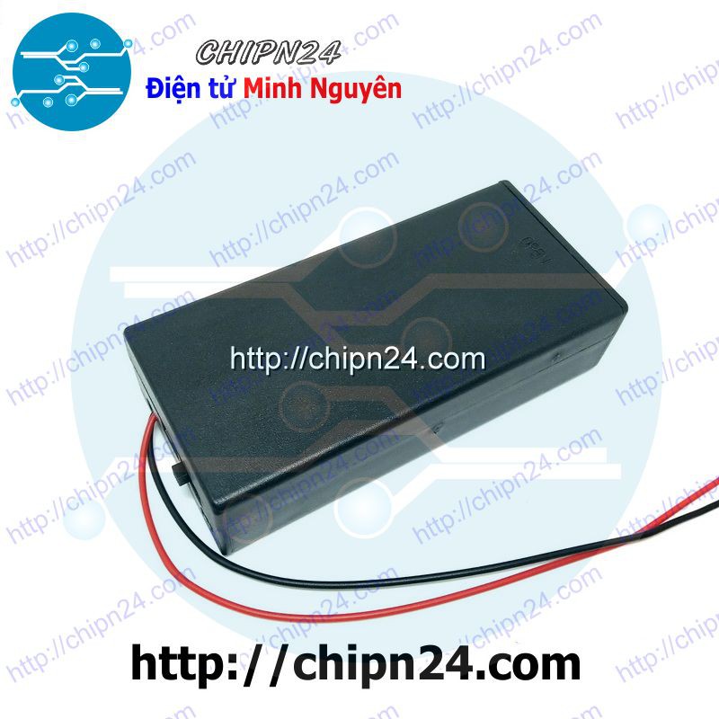 [1 CÁI] (C75) Hộp Đế Pin 18650 2 viên Có Nắp Có Công Tắc