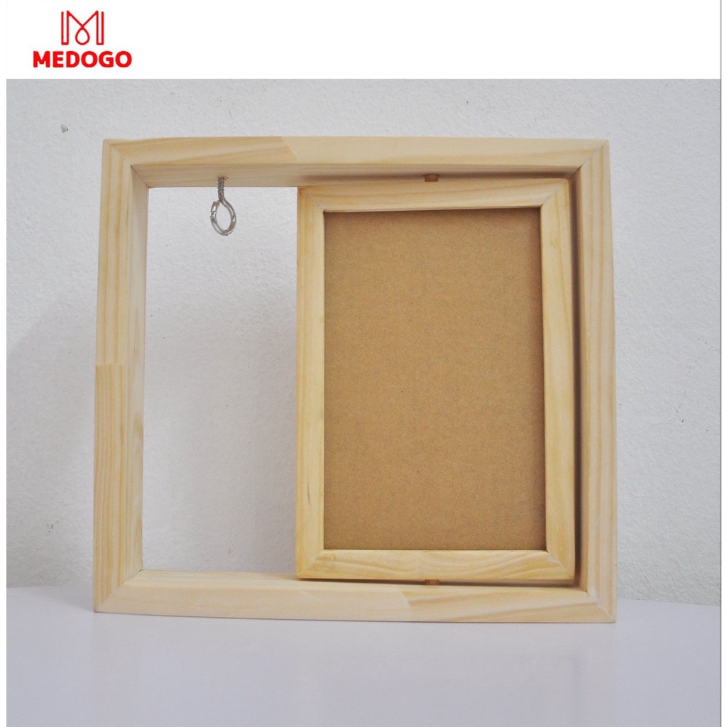 Khung ảnh gỗ MEDOGO để bàn thiết kế mới, siêu đẹp, thời thượng sáng tạo xoay lật 360 độ