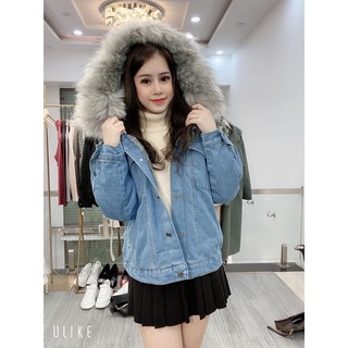 Áo khoác bò lót lông cừu siêu dày ảnh thật shop tự chụp