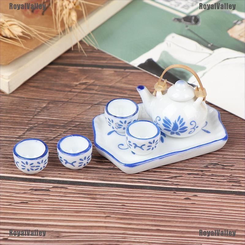 Set 6 Ly Tách Uống Trà Bằng Sứ Trang Trí Nhà Búp Bê