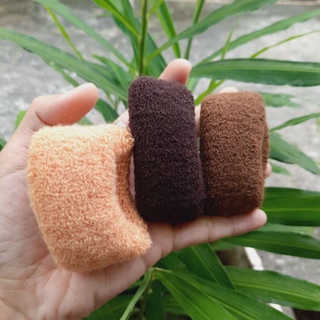 Túi 12 Len cột tóc mềm tone nâu (bản nhỏ 3-3.5cm)