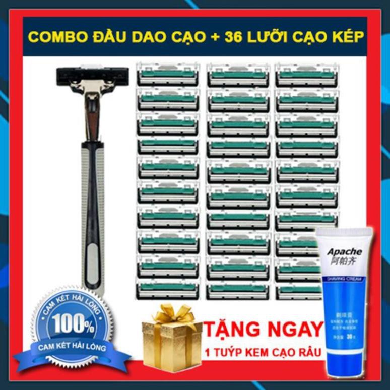 [Sẵn Hàng Giao Ngay] bộ bàn cạo dâu 36 lưỡi + tặng kèm kem cạo