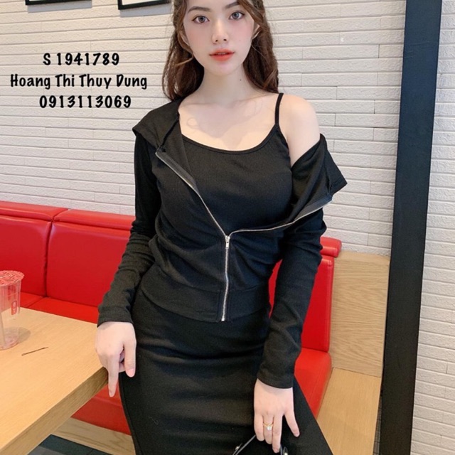 ❌❌ Ahihi ...Gơ Sporty_CáTính tung chưỡng xuất chiêuuuu ‼️‼️ ⚠️SET ĐẦM 👉🏾KÈM ÁO KHOÁC . • Cứ em này la triển khỏi su