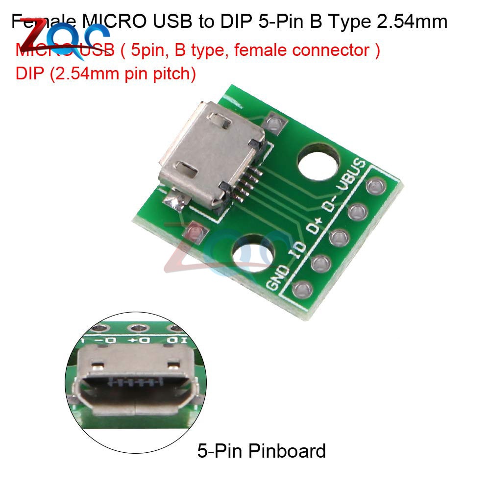 Set 10 Bảng Mạch Chuyển Đổi Micro Usb / Mini Usb / Usb / Usb A / B / 2.0 / 3.0 Male / Female 2.54mm Dip Pcb 10 Cái