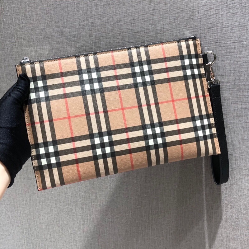 ví tab đứng nam dáng mỏng kẻ ca rô hoạ tiết burberry bbr