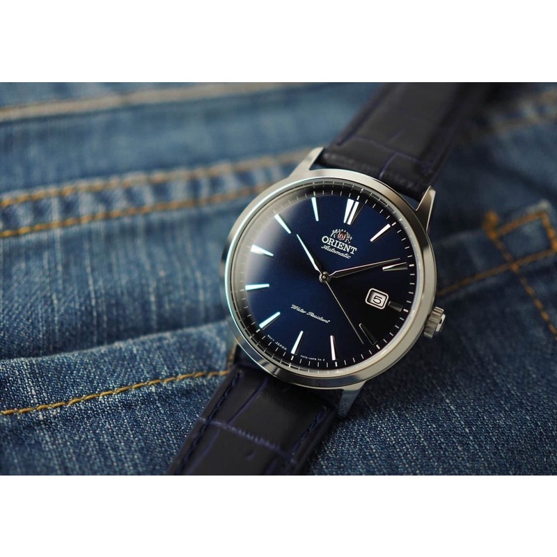 ĐỒNG HỒ NAM CHÍNH HÃNG ORIENT SYMPHONY AUTOMATIC BLUE RA-AC0F06L10B dây da đen cực ngầu. - VEUWATCH