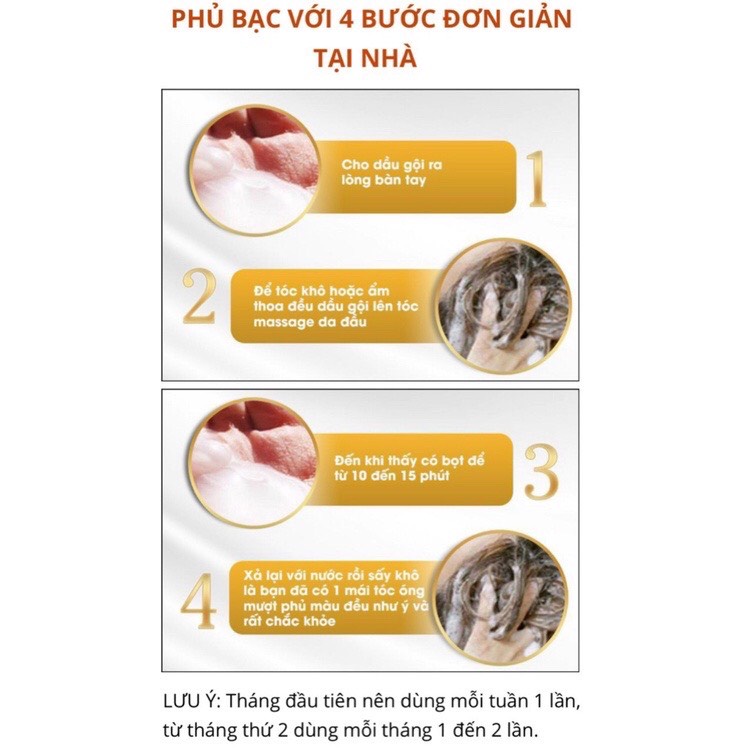 [ CHÍNH HÃNG ](Siêu rẻ) Dầu gội phủ bạc tóc đen - nâu karatin phủ bạc hiệu quả tại nhà 500ml