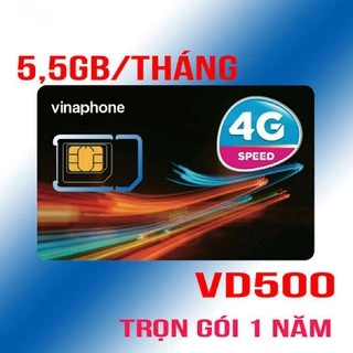 Sim 4G VINA D500 miễn phí 1 năm,truy cập thả ga {Rẻ Vô Địch}