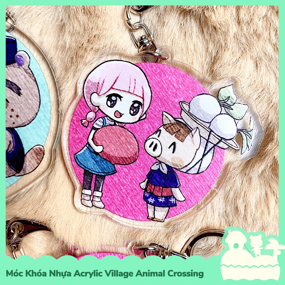 [Sẵn VN - NowShip] Móc Khóa Keychain Acrylic Nhựa Trong Nhân Vật Game Animal Crossing Horizons Nintendo Painting Nét Chì