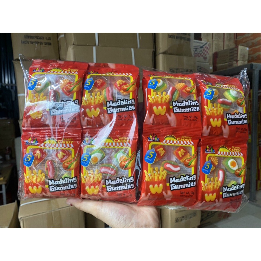 Lẻ 1 gói Kẹo dẻo dây nhiều hình Gummy Candy siêu ngon 14gr ăn là mê