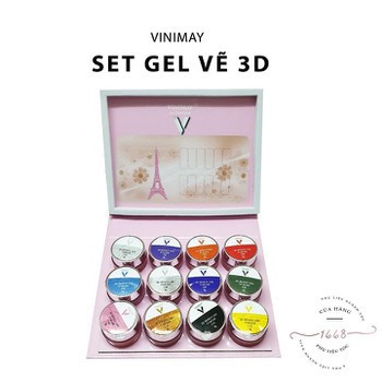 VINIMAY -  GEL VẼ 3D - SET/12 MÀU