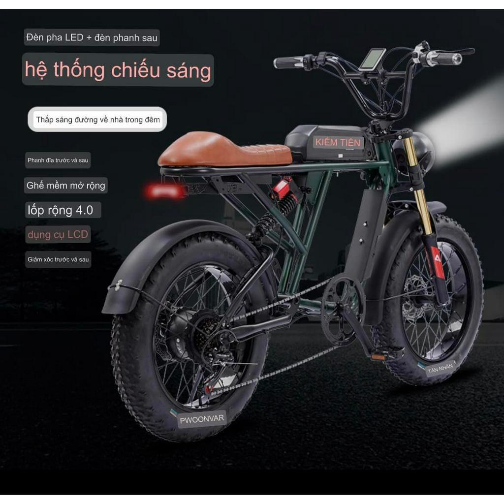 Xe đạp điện, xe đạp trợ lực điện AKEZ SUPER 73 bánh béo 20 inch ,phong cách cafe-racing độc lạ!!!