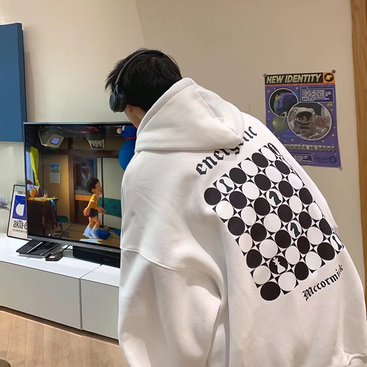 Áo hoodie Thể Thao Dáng Rộng In Chữ Phong Cách Hip Hop Đường Phố Cho Nam Cỡ M-5XL