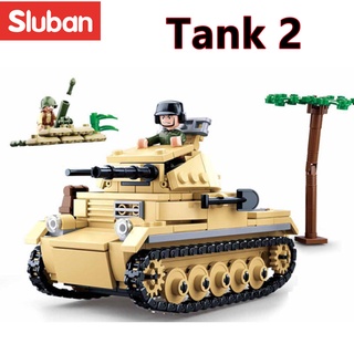 Set 356 mảnh đồ chơi lắp ráp SLUBAN B0691 hình xe tăng quân đội WW2