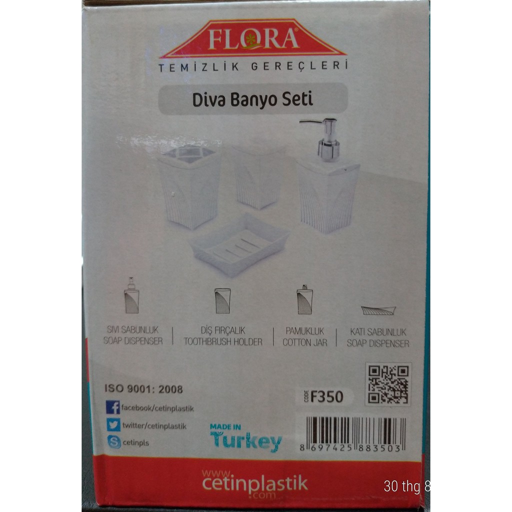 Bộ đồ dùng nhà tắm (4 món) DIVA BATHROOM SET 4 NHẬP KHẨU