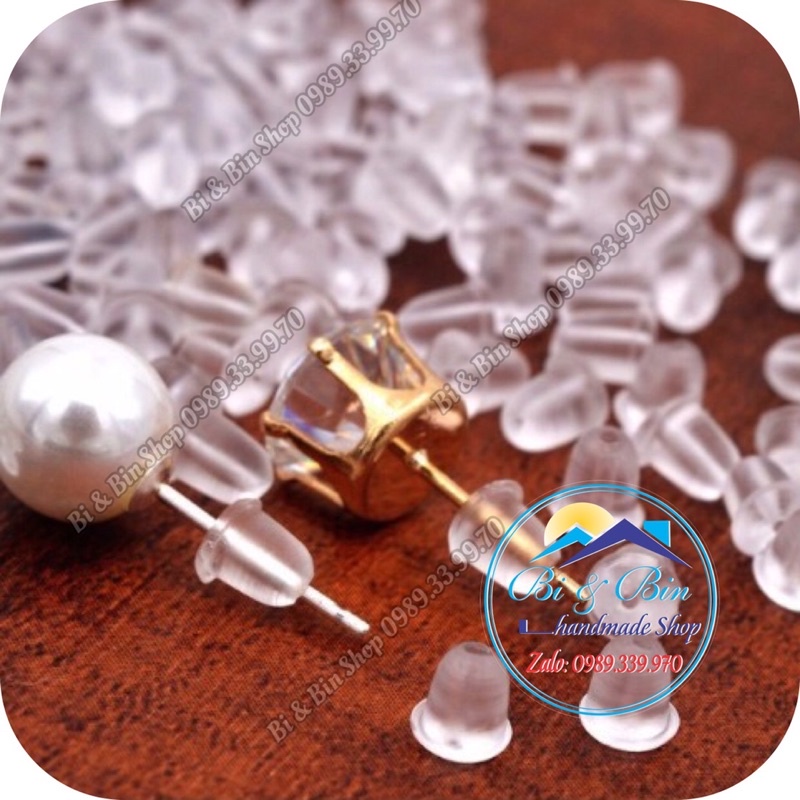 20 Cái Chốt Hoa Tại Bằng Silicon Chặn Hoa Tai Trang Sức