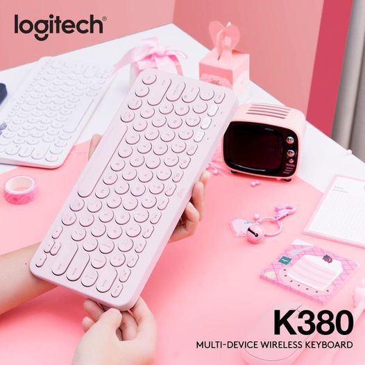 Bàn phím Bluetooth không dây thiết kế phím tròn cao cấp, tiết kiệm pin phím ấn giảm tiếng ồn, nhiều màu sắc dễ thương