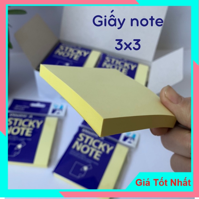 Giấy Nhắc Việc Double 3x3 (100 tờ/tập) - Dùng Liệt Kê Công Việc, Độ Bám Dính Cao, Không Bong Tróc Khi Gỡ