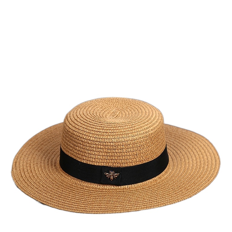 Mũ rơm vành rộng kiểu dáng đơn giản thời trang mùa hè đơn giản