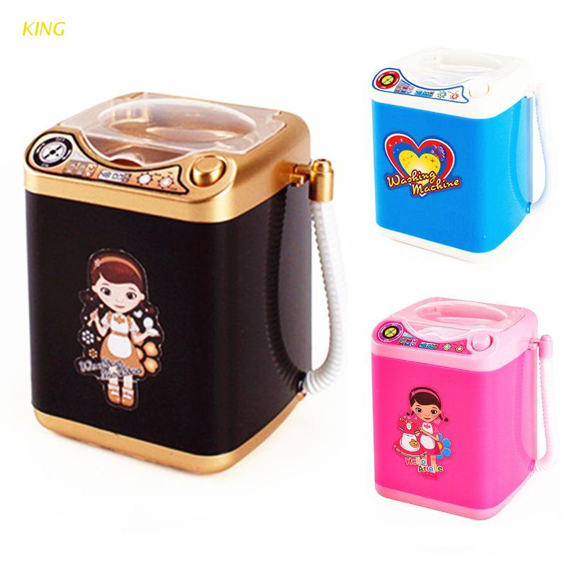 KING ELECTRIC MAKEUP BRUSH CLEANER SPINNER MACHINE - Bộ cọ mút vệ sinh cọ trang điểm tự động mini hình máy giặt đồ điện tử