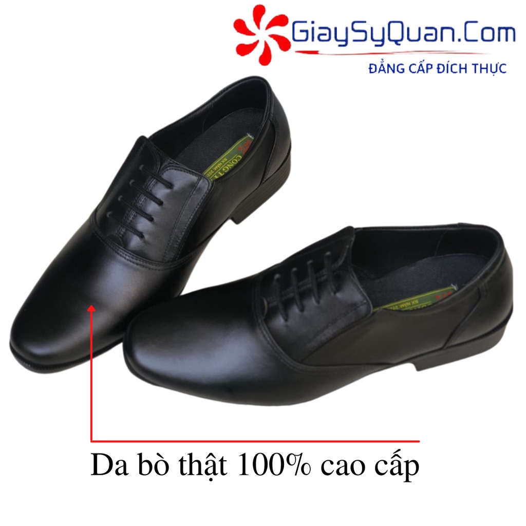 Giày Nam Da Thật mã 406, Đế cao su may đế Bảo Hành 1 năm