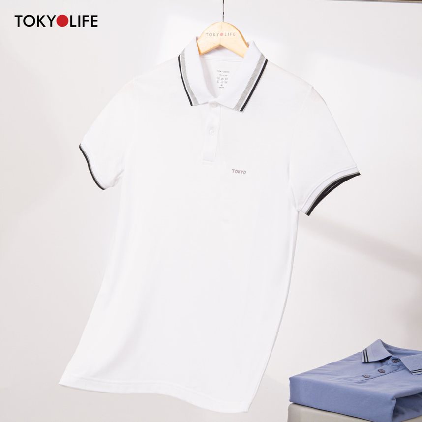 Áo Polo Nam GOLD cổ phối sọc 2 màu, vải cotton thoáng khí TOKYOLIFE I7POL807K