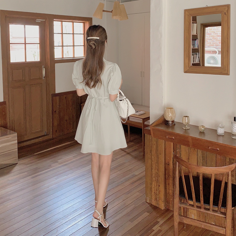 Đầm SUXI dáng chữ A tay ngắn đơn giản thời trang mùa hè sành điệu cho nữ