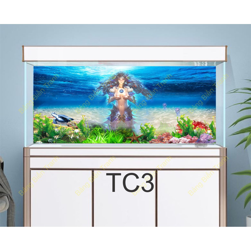 Tranh dán bể cá mẫu tiên cá TC3