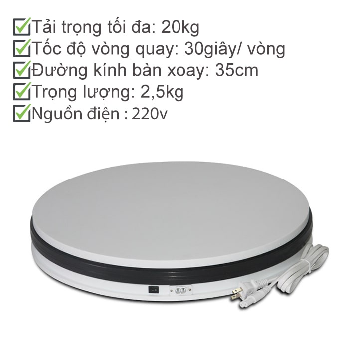 Bàn xoay trưng bày 220v đường kính 45cm tải trọng 40kg