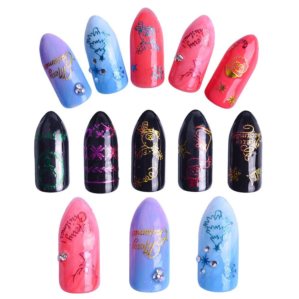 ESPO Set 12 Miếng Dán Trang Trí Móng Tay Họa Tiết Hoạt Hình Dễ Thương