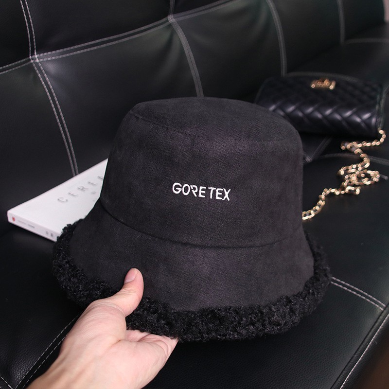 Nón Vải Bucket Goretex Phối Viền Lông Style Hàn Quốc