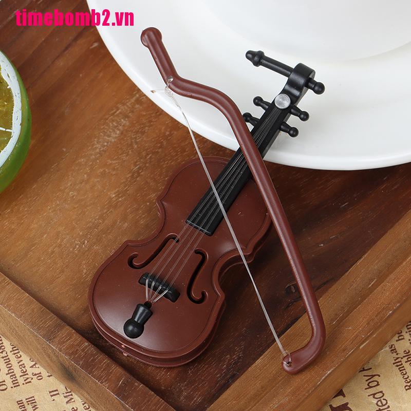 (Hàng Mới Về) 1 Bộ Dụng Cụ Đàn Violin Mini Bằng Nhựa Trang Trí Nhà Búp Bê