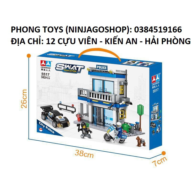 Lắp ráp xếp hình lego City 5517 : Bảo vệ trụ sở cảnh sát 382 chi tiết