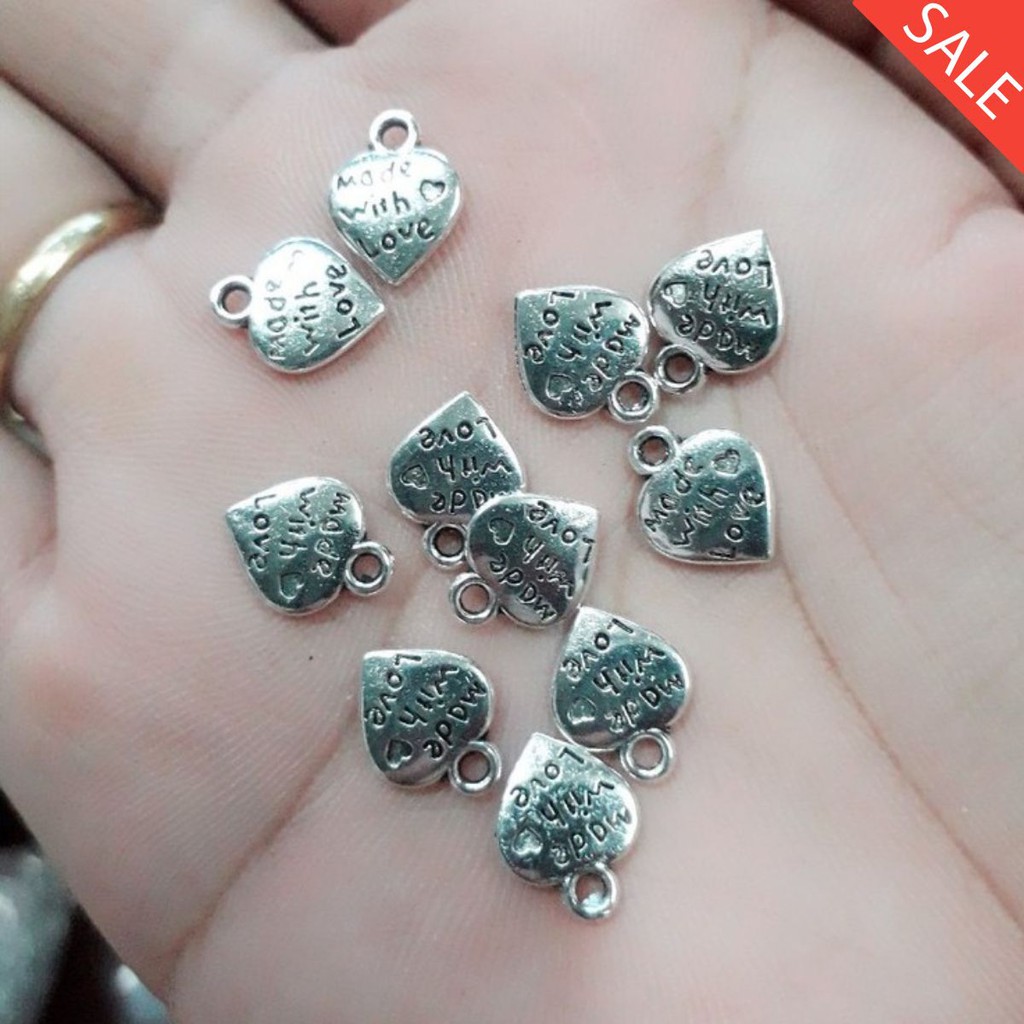 Charm trái tim MWL : 50g = 23k [ phụ kiện vòng tay ]
