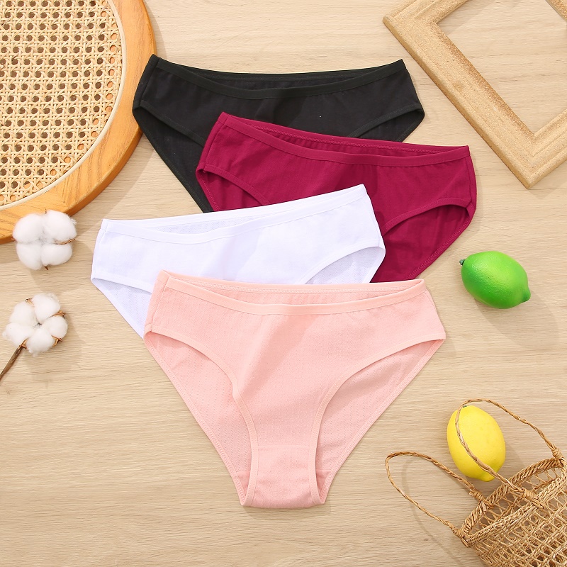 Quần lót cotton TAKETALK mềm mại màu trơn gợi cảm cho nữ