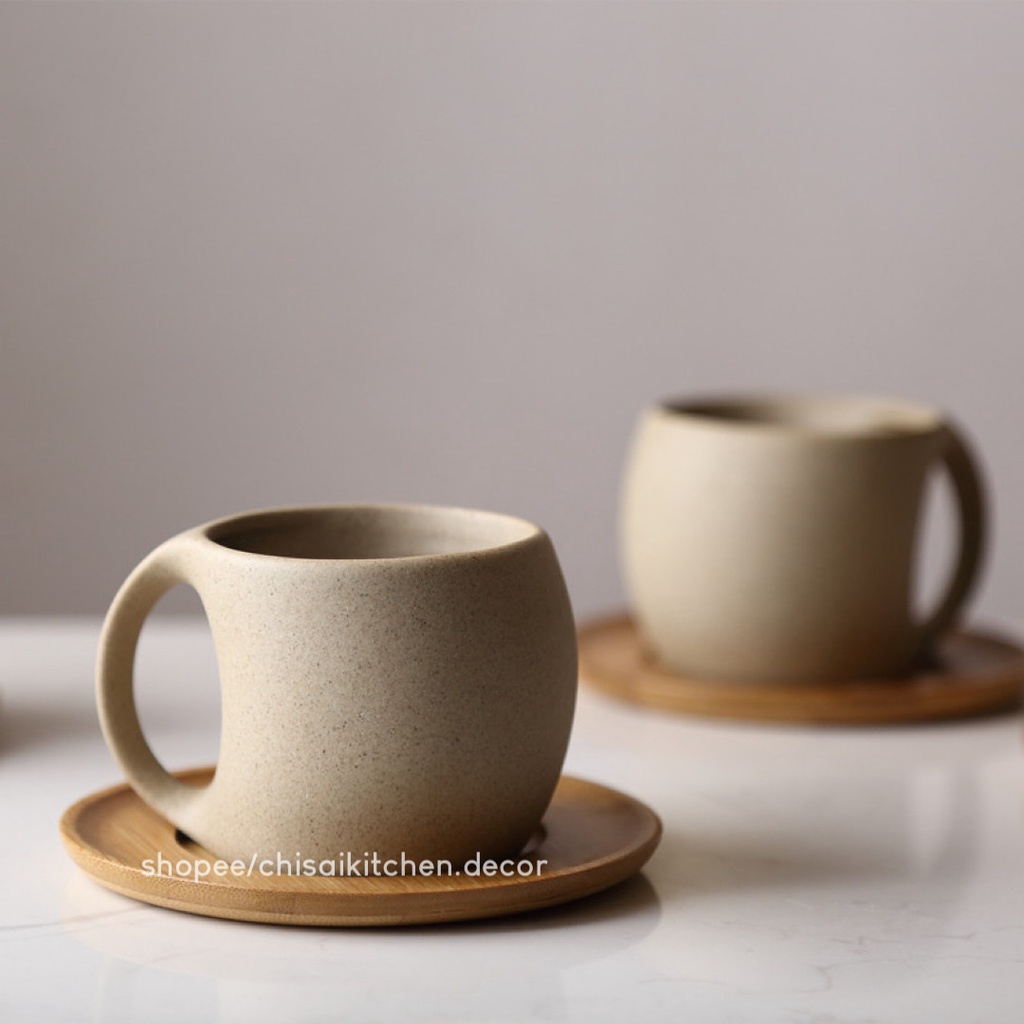 Set bình trà gốm phong cách Nhật Bản kèm giá đỡ