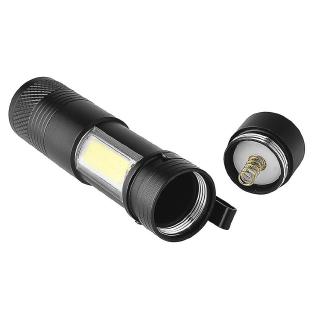6000LM XPE+COB LED Flashlight 4 Mode Zoomable Clip Torch Light Penlight