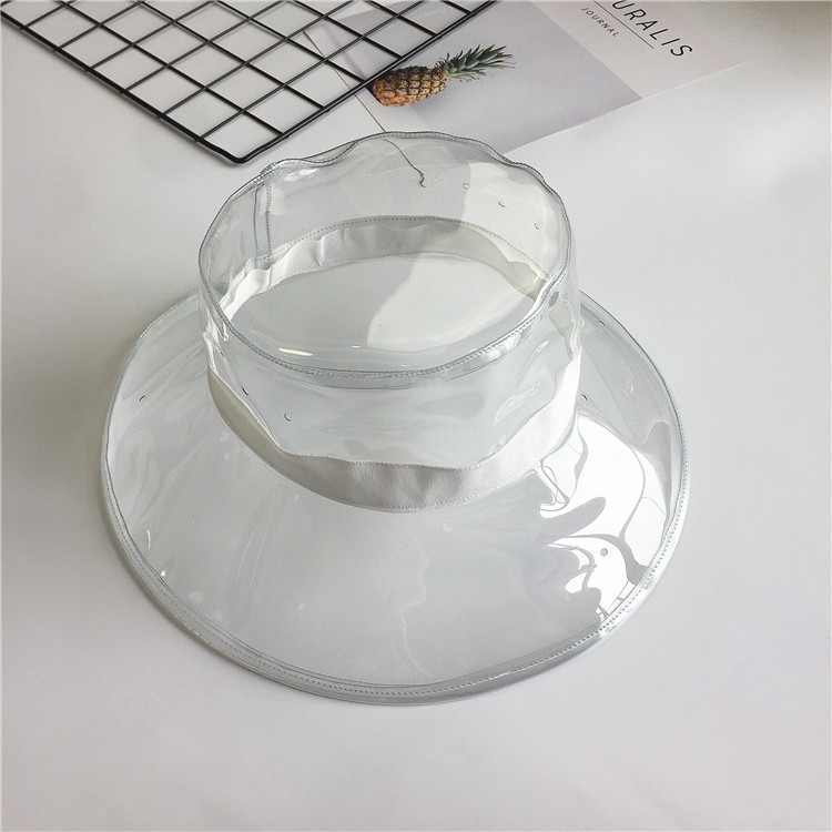 Mũ Tai Bèo Nhựa pvc Trong Suốt Màu Tương Phản Phong Cách Hàn Quốc Cho Nữ Chống Nắng Li Song Xi Liu Wen Masi