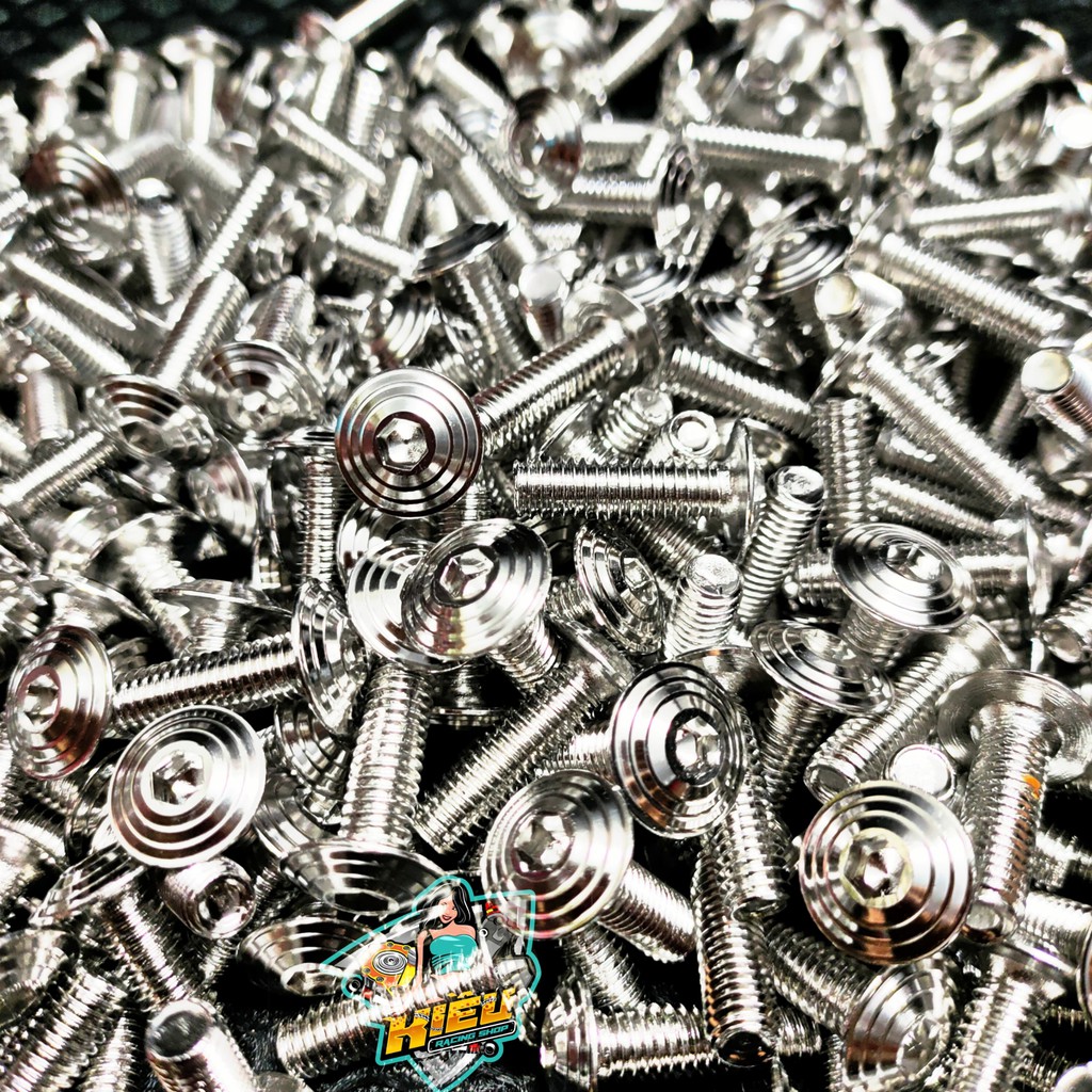 Ốc Thái Đầu Dù Mỏng 6li15 và 6li20 Thích Hợp Gắn Đĩa Vario2018, Carte, chụp Đít Pô, Ốp pô