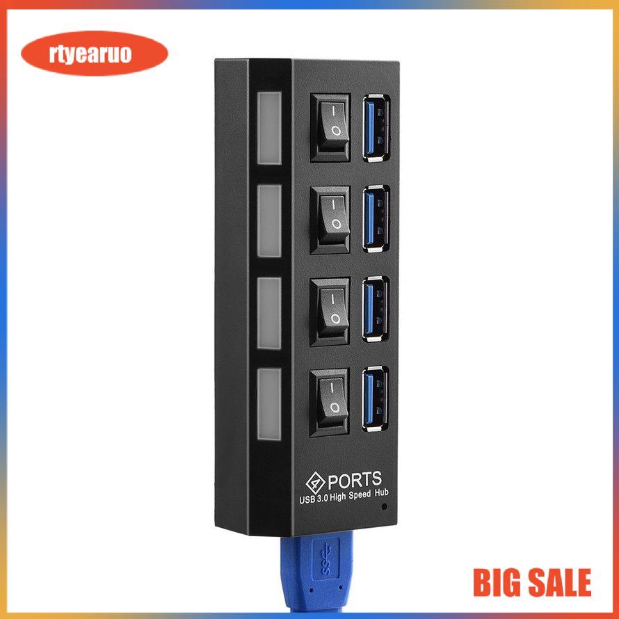 Bộ Chia 4 Cổng Usb 3.0 Kdq1 5gbps Có Công Tắc On / Off