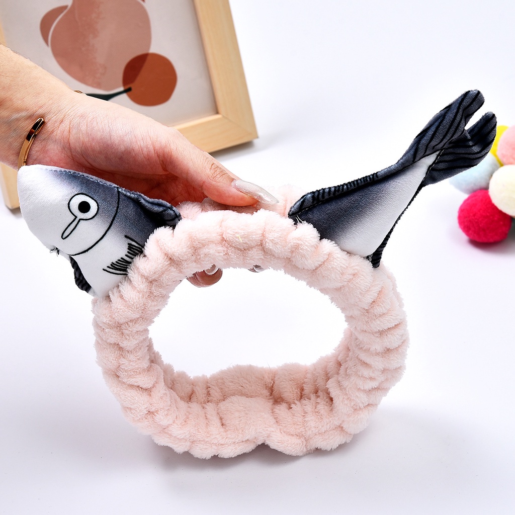 Băng đô hình con cá bằng lông nhung dễ thương sáng tạo dành cho bé gái